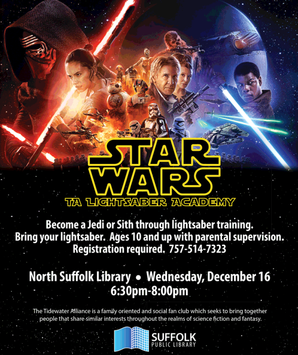 Light Saber Academy at Suffolk Public Library Light Saber Academy at Suffolk Public Library