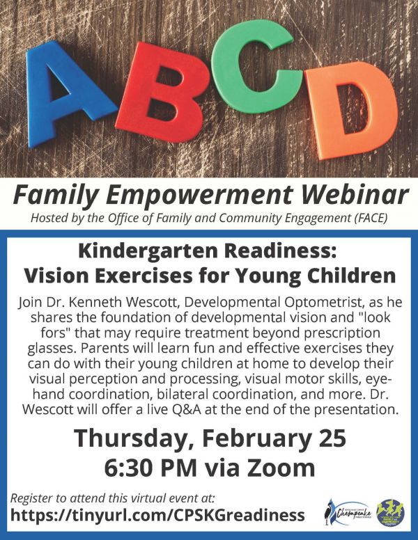 Family Empowerment Webinar - Kindergarten Readiness - Vision Therapy