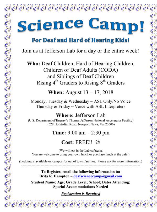 Science Camp For Deaf and Hard of Hearing Kids