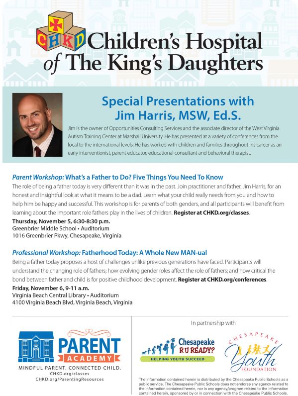 Free Fatherhood Workshop from CHKD