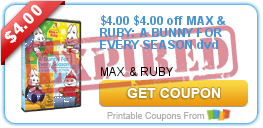 $4.00 off MAX & RUBY: A BUNNY FOR EVERY SEASON dvd