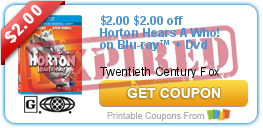 $2.00 off Horton Hears A Who! on Blu-ray"   Dvd