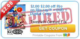 $2.00 off Rio on Blu-ray"   DVD   Digital Copy
