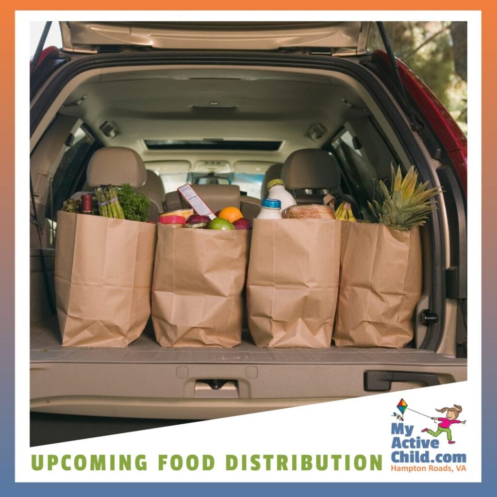 Groceries in the trunk of a car - highlighting Upcoming Food Distribution in Hampton Roads, Va